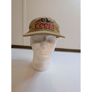 Coors Banquet Corduroy Hat Tan Snapback Golden Colorado Mountain Logo Mad Engine